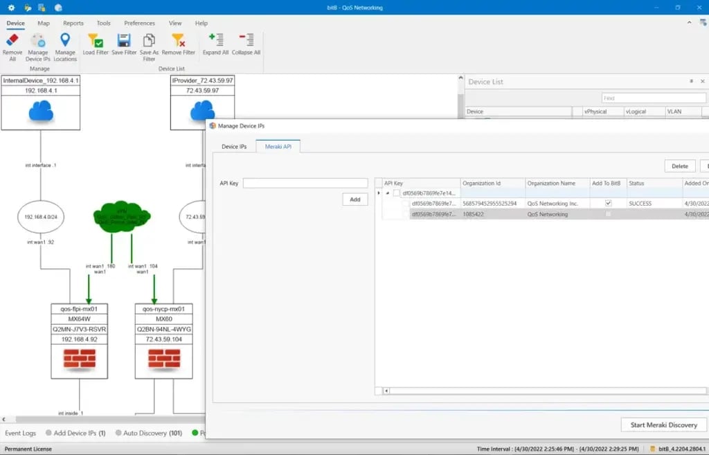 Meraki API Discovery, Polling, and Tunnel Overlay